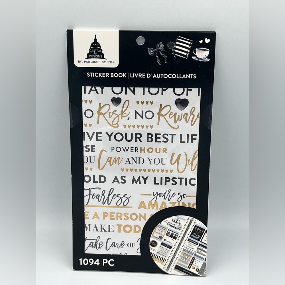 Craft Smith - Capitol Chic Designs - Sticker Book - Black & White - New